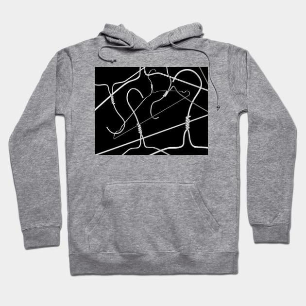 No Wire Hangers (Black and White) Hoodie by TJWDraws